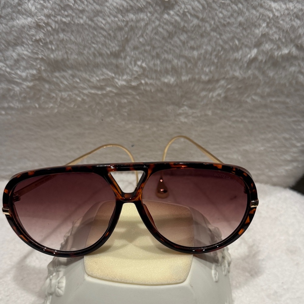 Tortoiseshell Bottega Veneta Design Brown Gradient Women's Sunglasses